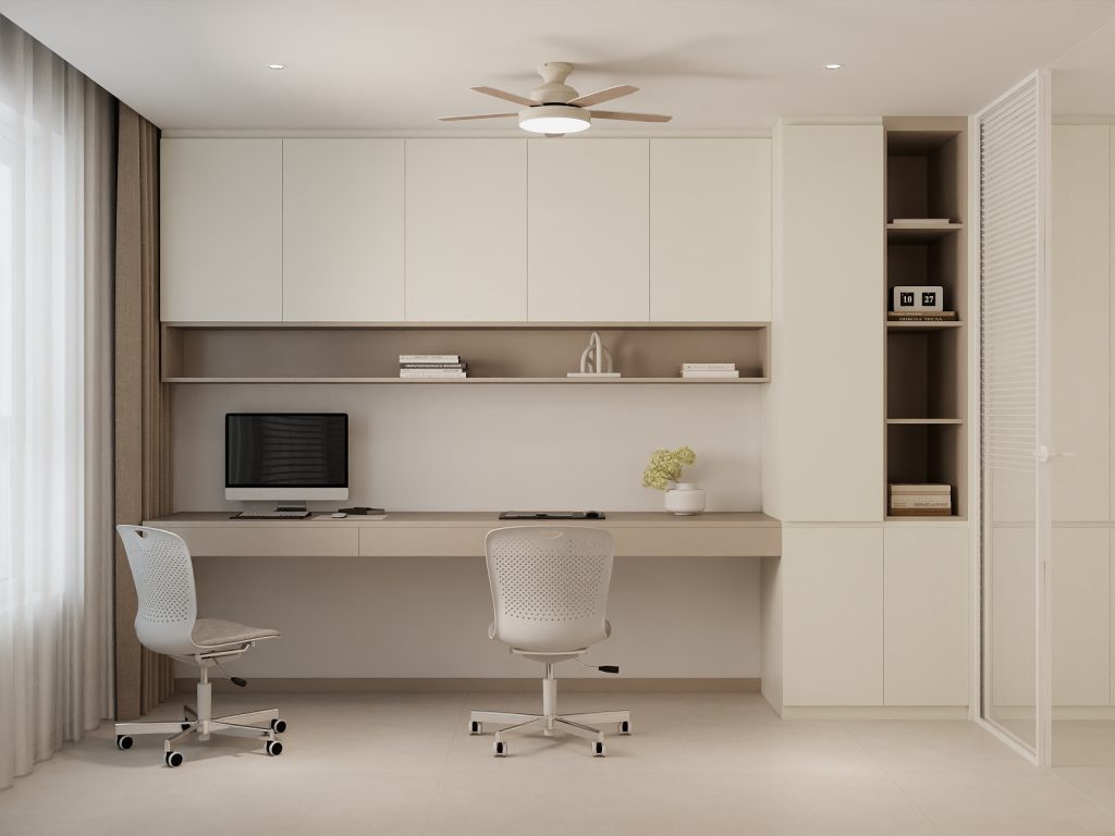 Study Room Full Height Storage Cabinet with Study table  (15 feet)