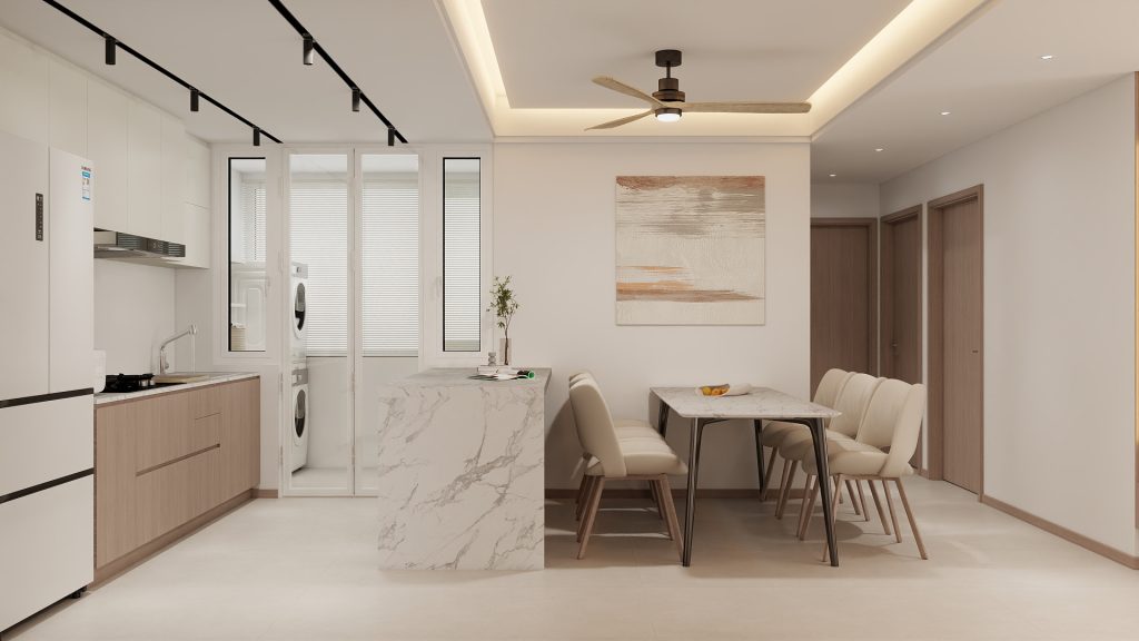 Kitchen Island with Sintered Stone  (7 feet)