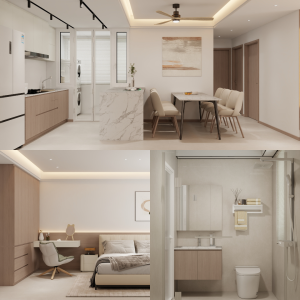 Woodlands Woodgrove Ascent 5-Room Design B (Kitchen, Master Bedroom, and Bathroom Cabinets)