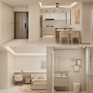 Woodlands Woodgrove Ascent 4-Room Design A (Kitchen, Master Bedroom, and Bathroom Cabinets)