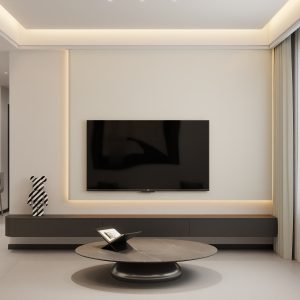 Living Suspended Tv Console & Tv Feature Wall (10.5 feet)