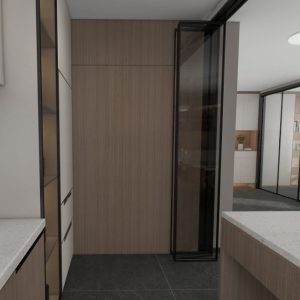 Feature Wall of Bomb Shelter with Tic-Tac Door
