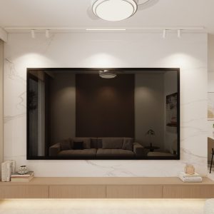 Living Room Suspended Tv Console & Tv Feature Wall (9.5 feet)