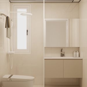 Common Bathroom Top & Bottom Cabinets