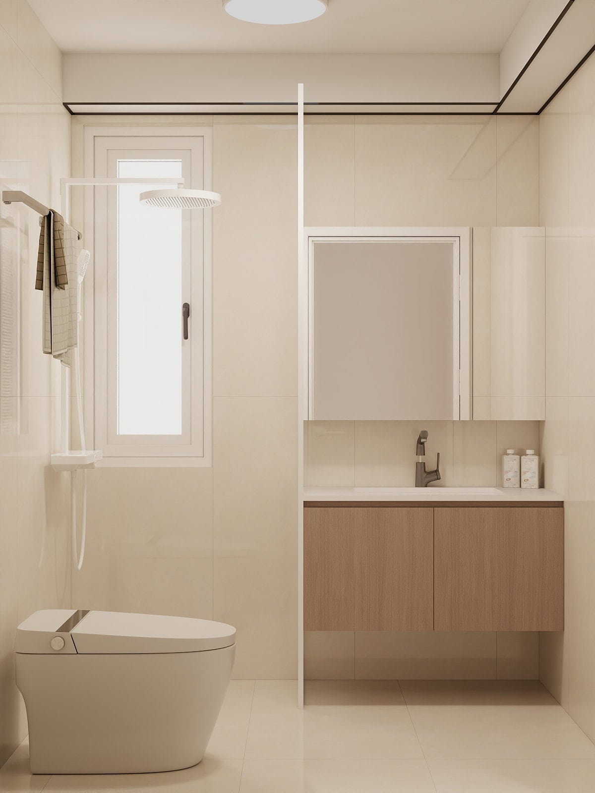 Common Bathroom Top & Bottom Cabinets