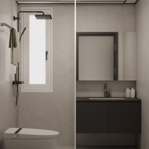 Common Bathroom Top & Bottom Cabinets