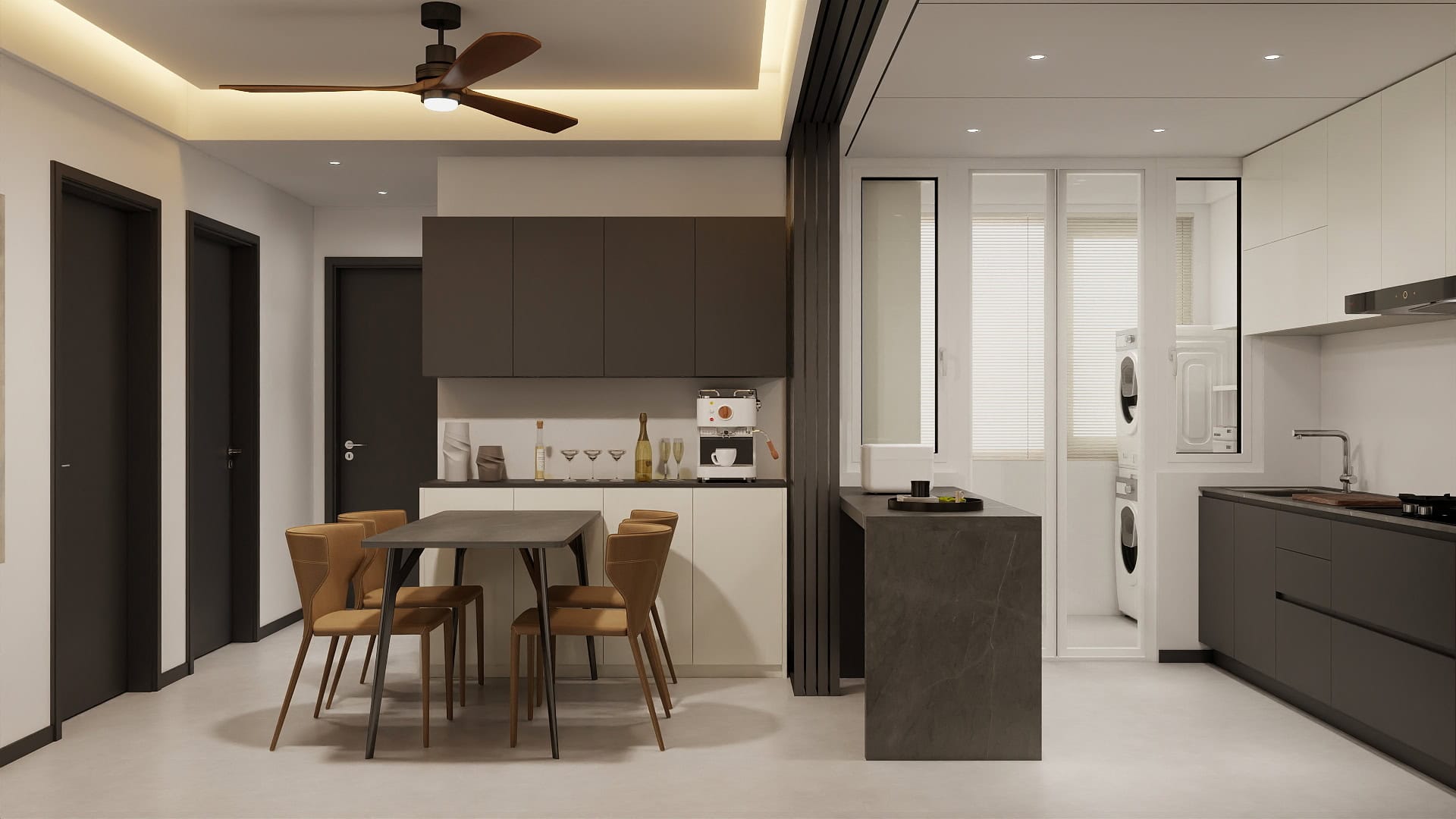 Kitchen Island with Sintered Stone  (6 feet)