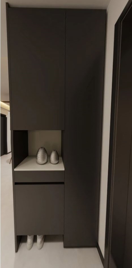 Foyer Full Height Shoes Cabinet with open shelves