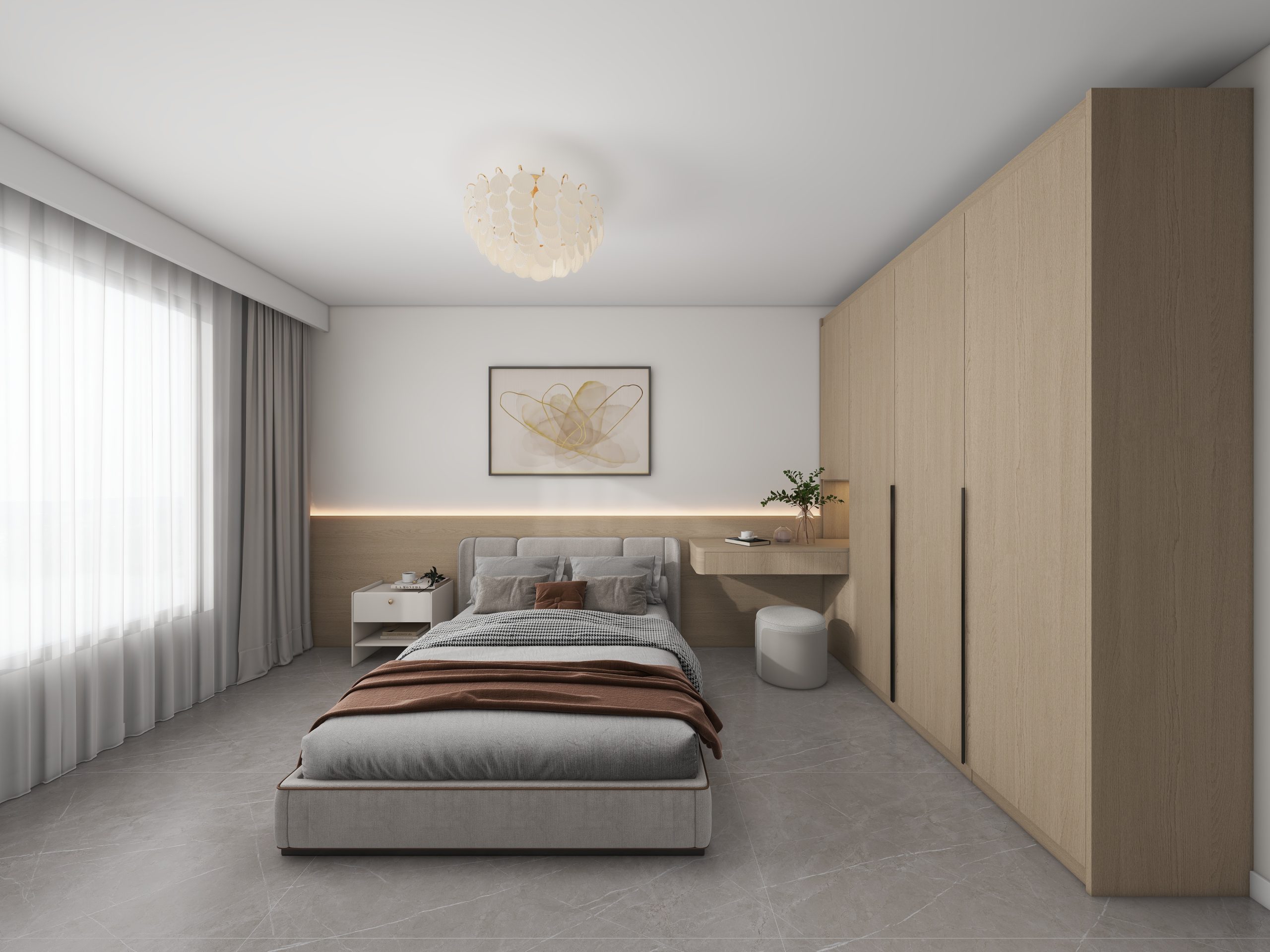 Master Bedroom Headboard with LED Strip