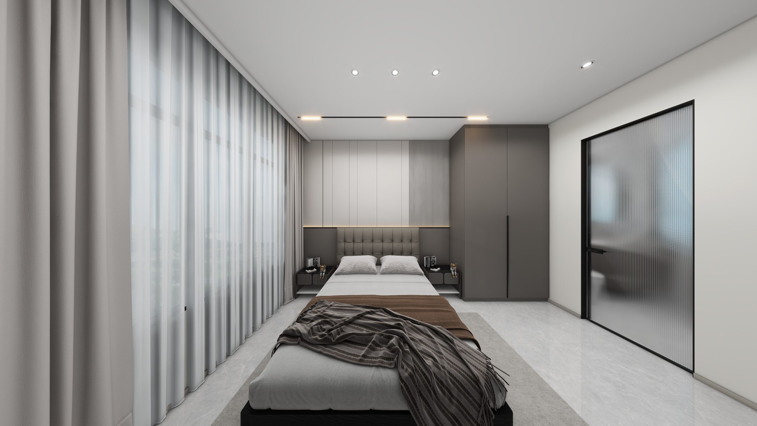 Master Bedroom Bedhead with LED Strip & Feature Wall
