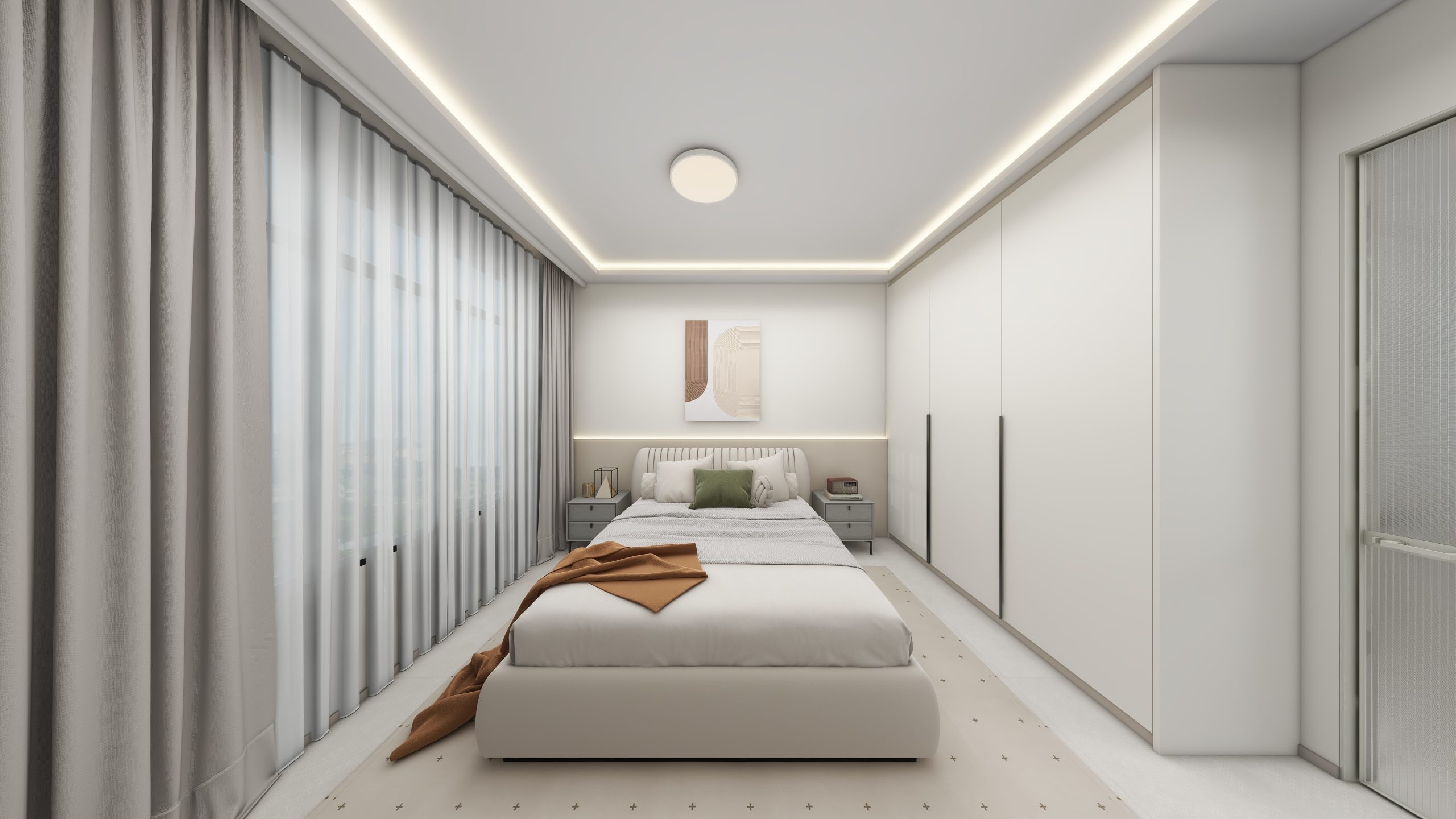 Master Bedroom Headboard with LED Strip
