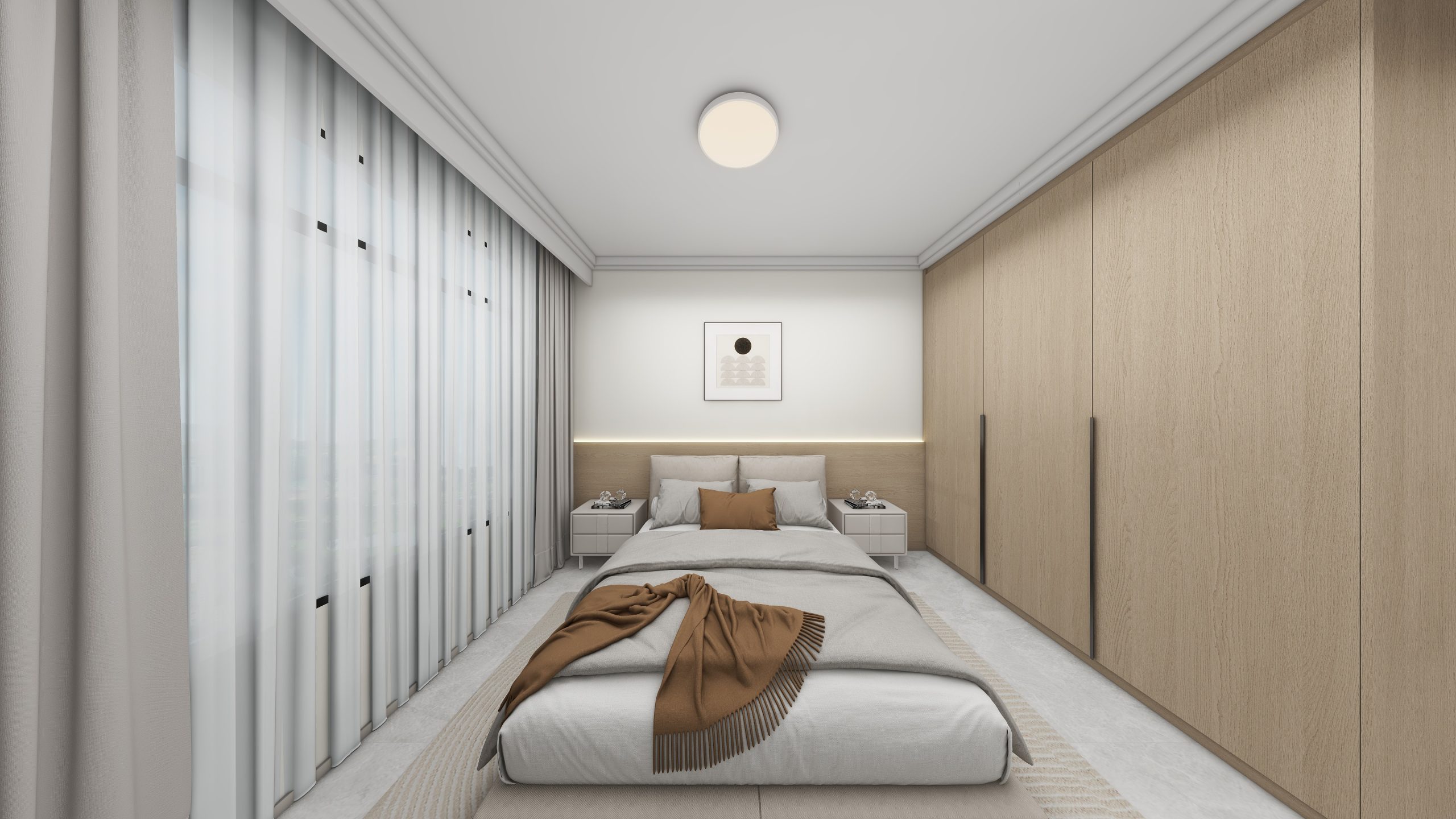 Master Bedroom Headboard with LED Strip