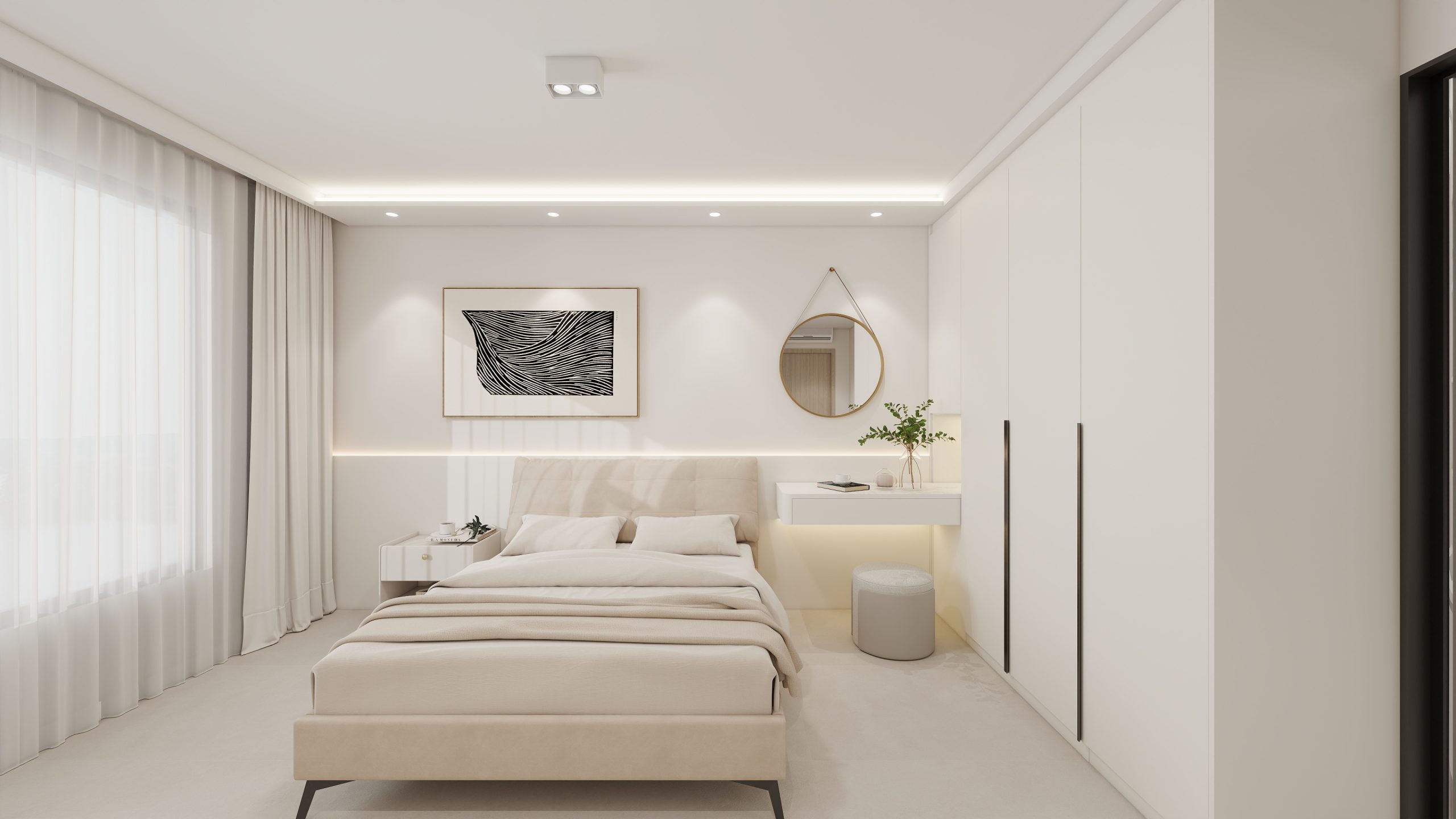 Master Bedroom Headboard with LED Strip