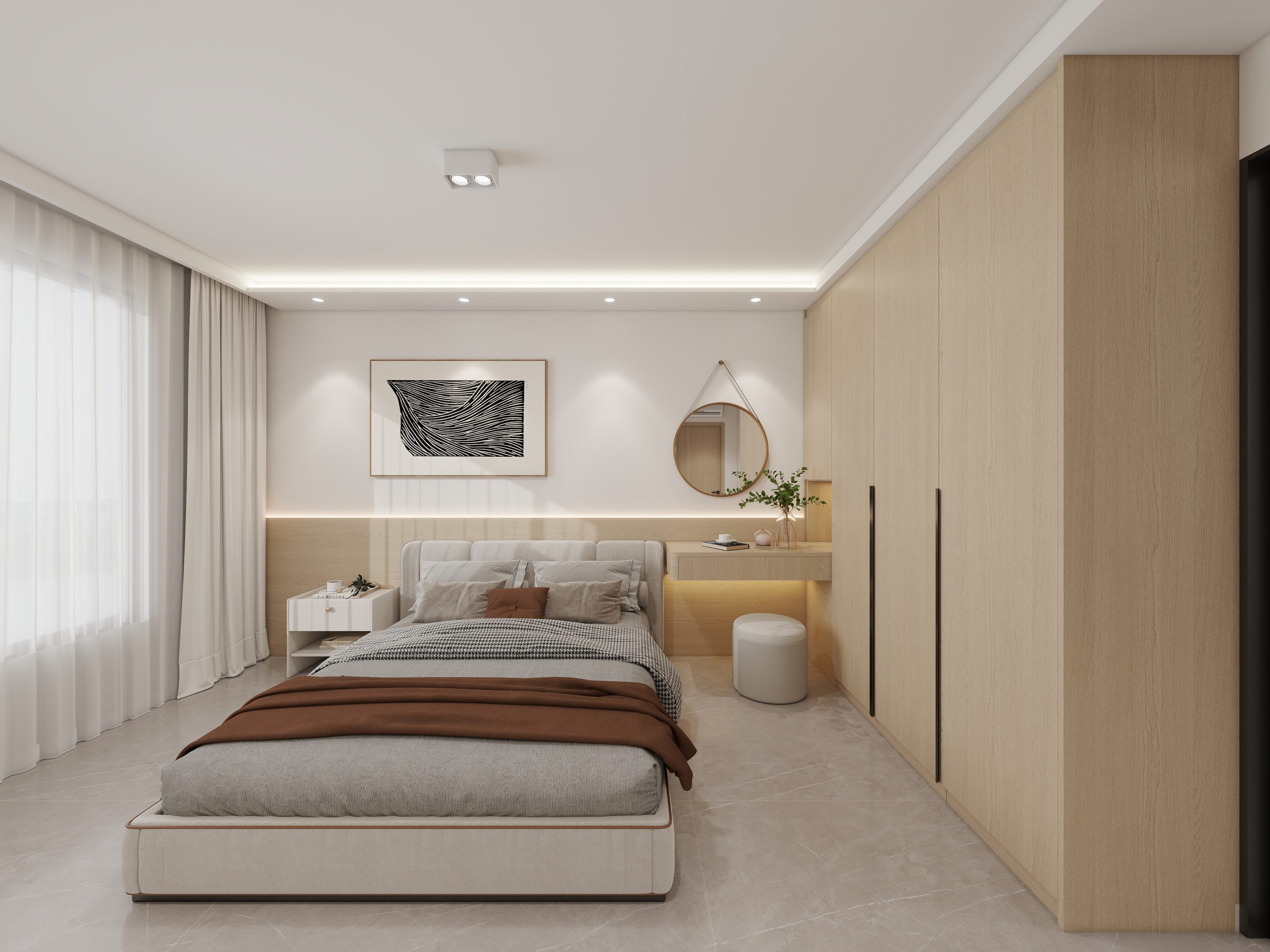 Master Bedroom Headboard with LED Strip