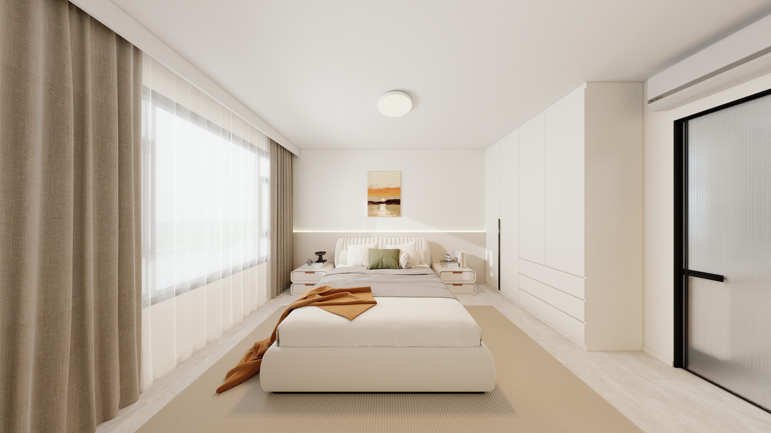 Master Bedroom Headboard with LED Strip