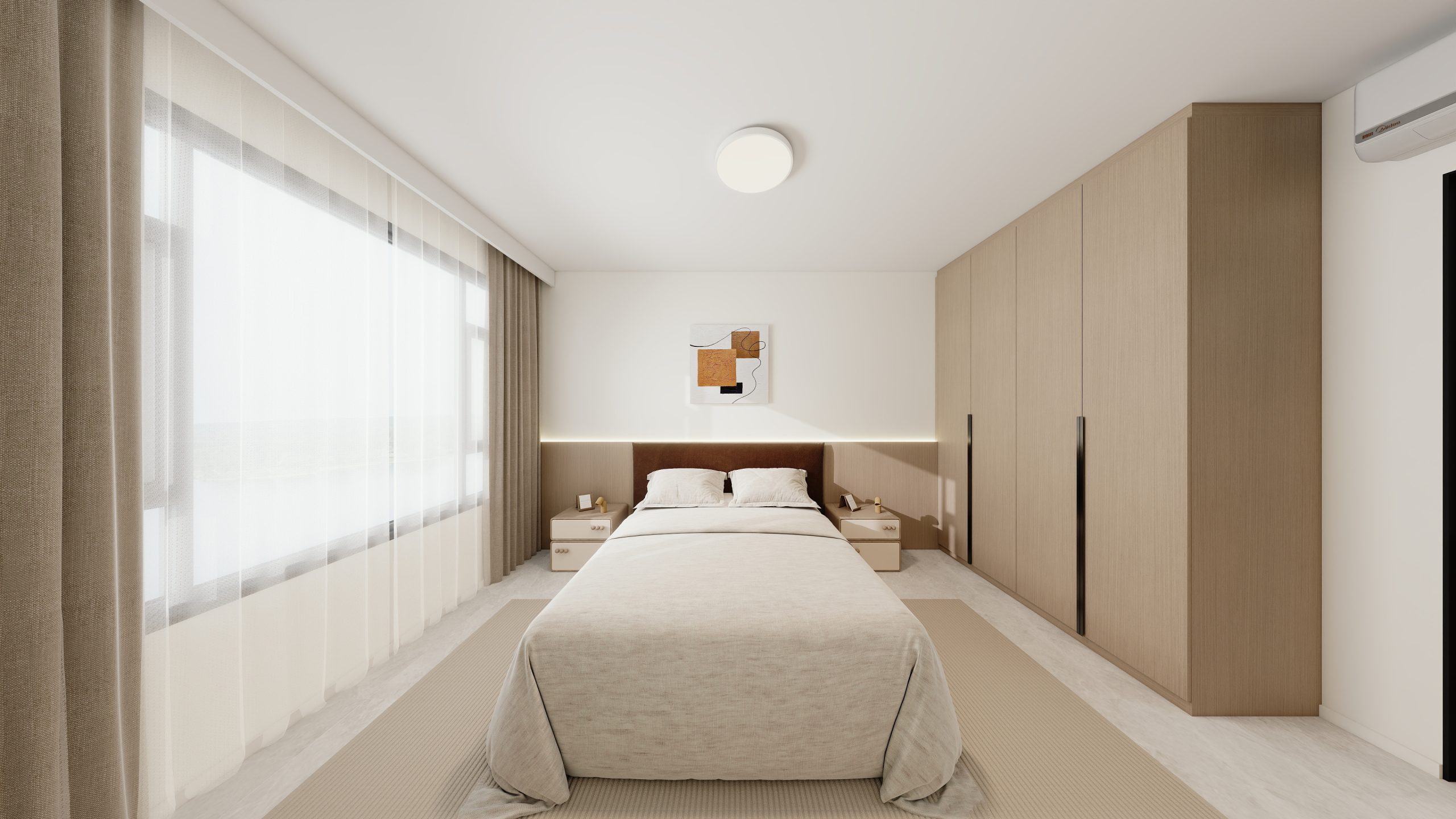 Master Bedroom Headboard with LED Strip