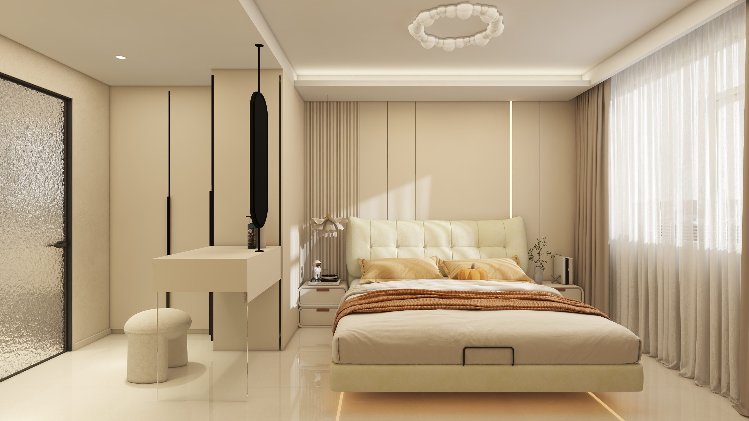 Master Bedroom Bedhead with LED Strip & Feature Wall