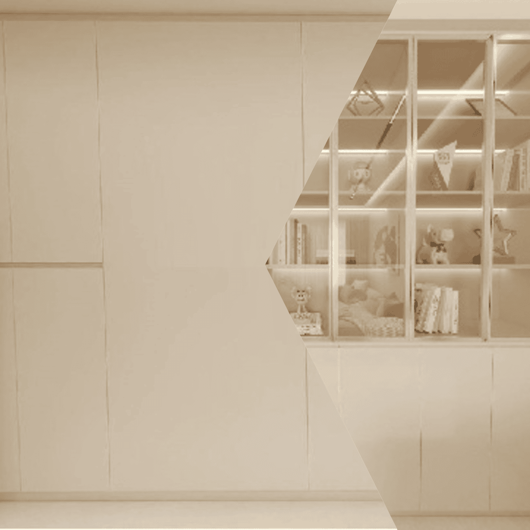 Foyer Full Height Shoes Cabinet and Bomb Shelter Door & Living Full Height Storage