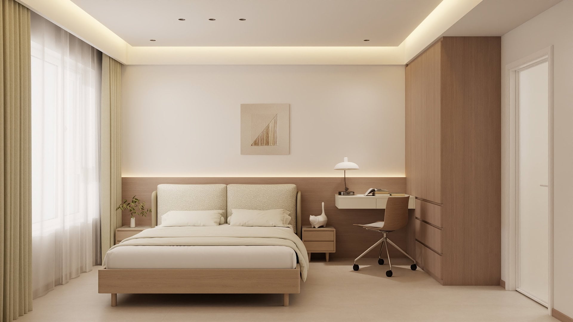 Master Bedroom Headboard with LED Strip