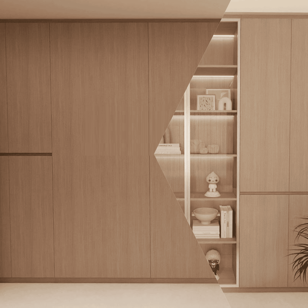 Foyer Full Height Shoes Cabinet and Bomb Shelter Door & Living Full Height Storage (14 feet)
