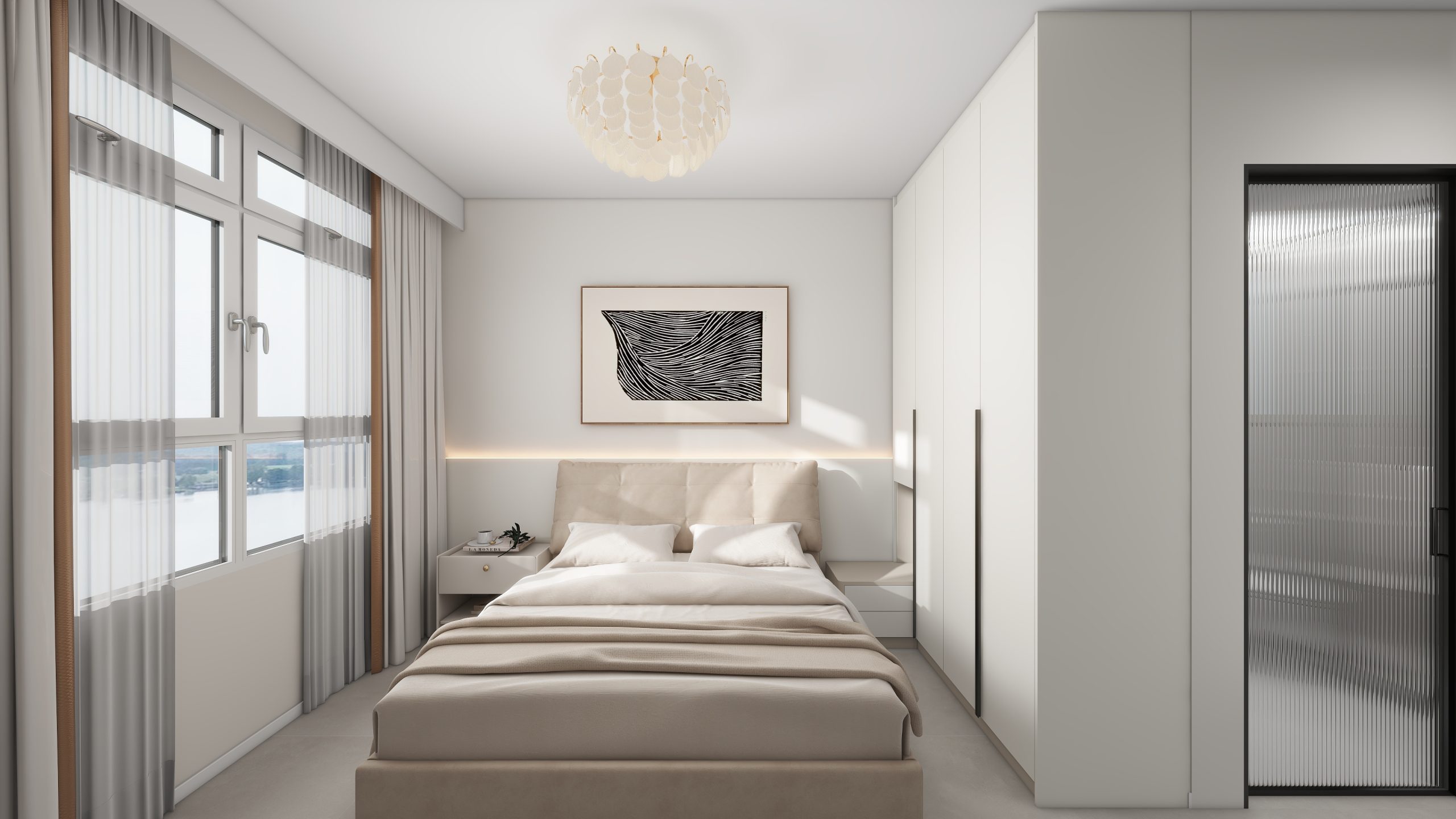 Master Bedroom Headboard with LED Strip