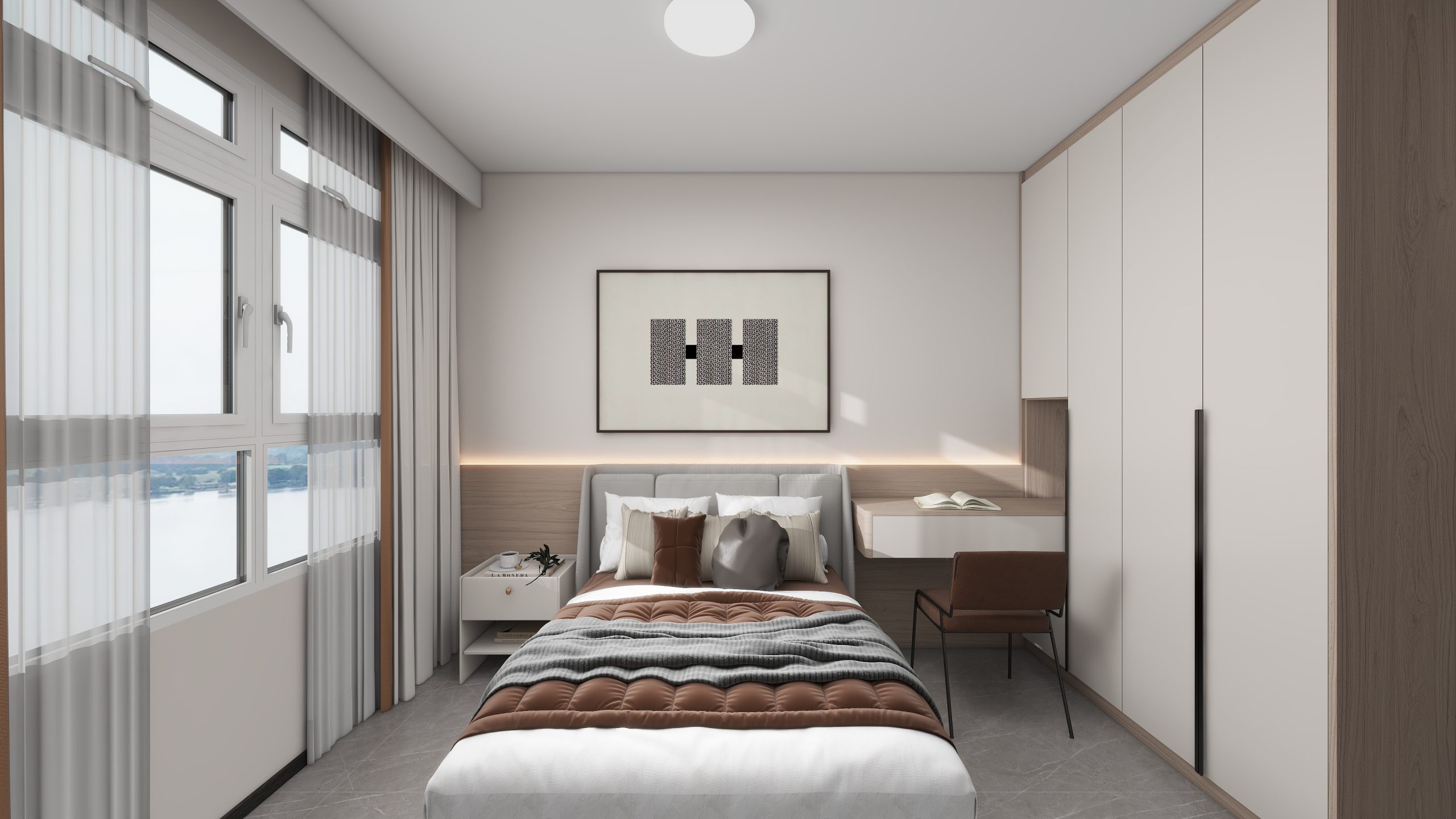 Master Bedroom Headboard with LED Strip