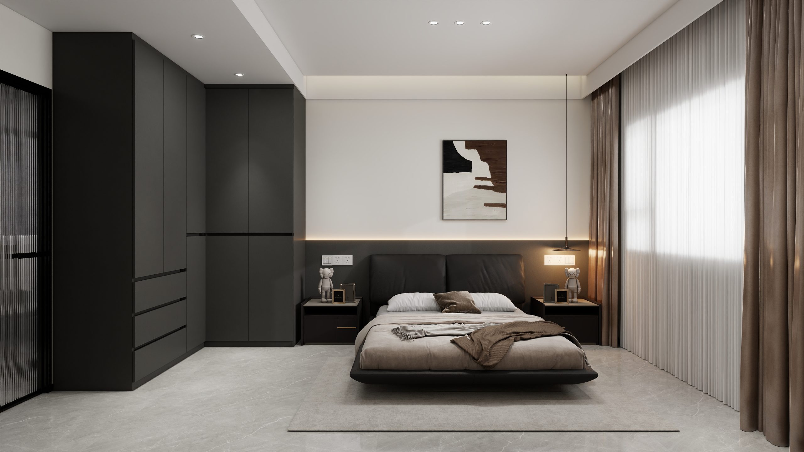 Master Bedroom Headboard with LED Strip