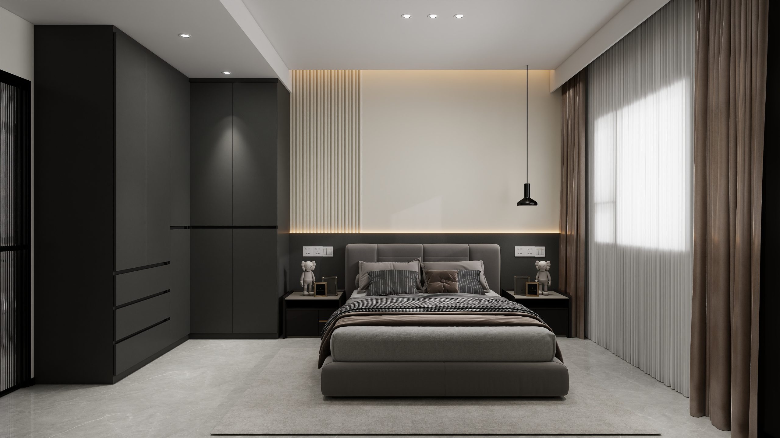 Master Bedroom Bedhead with LED Strip & Feature Wall