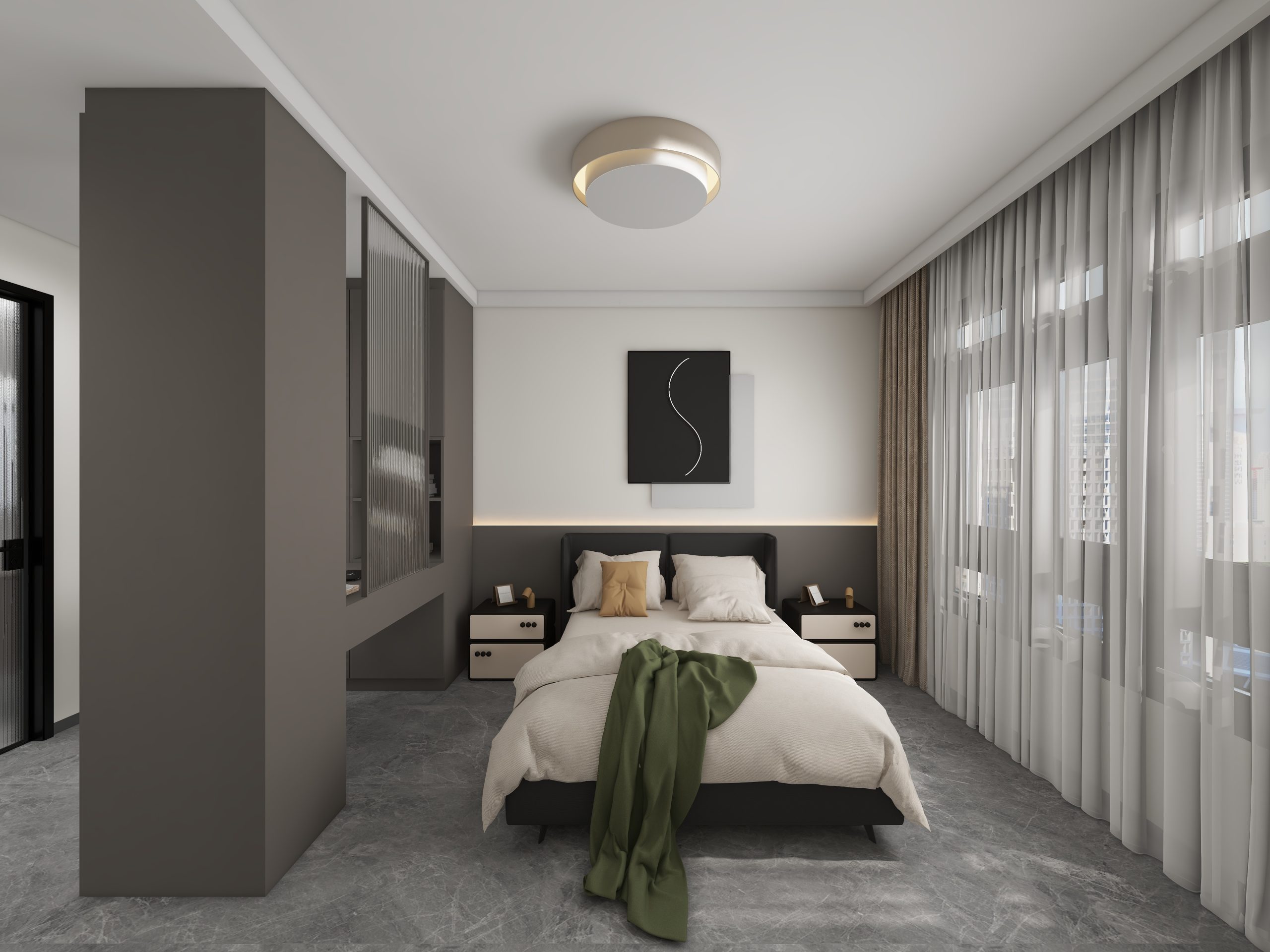 Master Bedroom Headboard with LED Strip