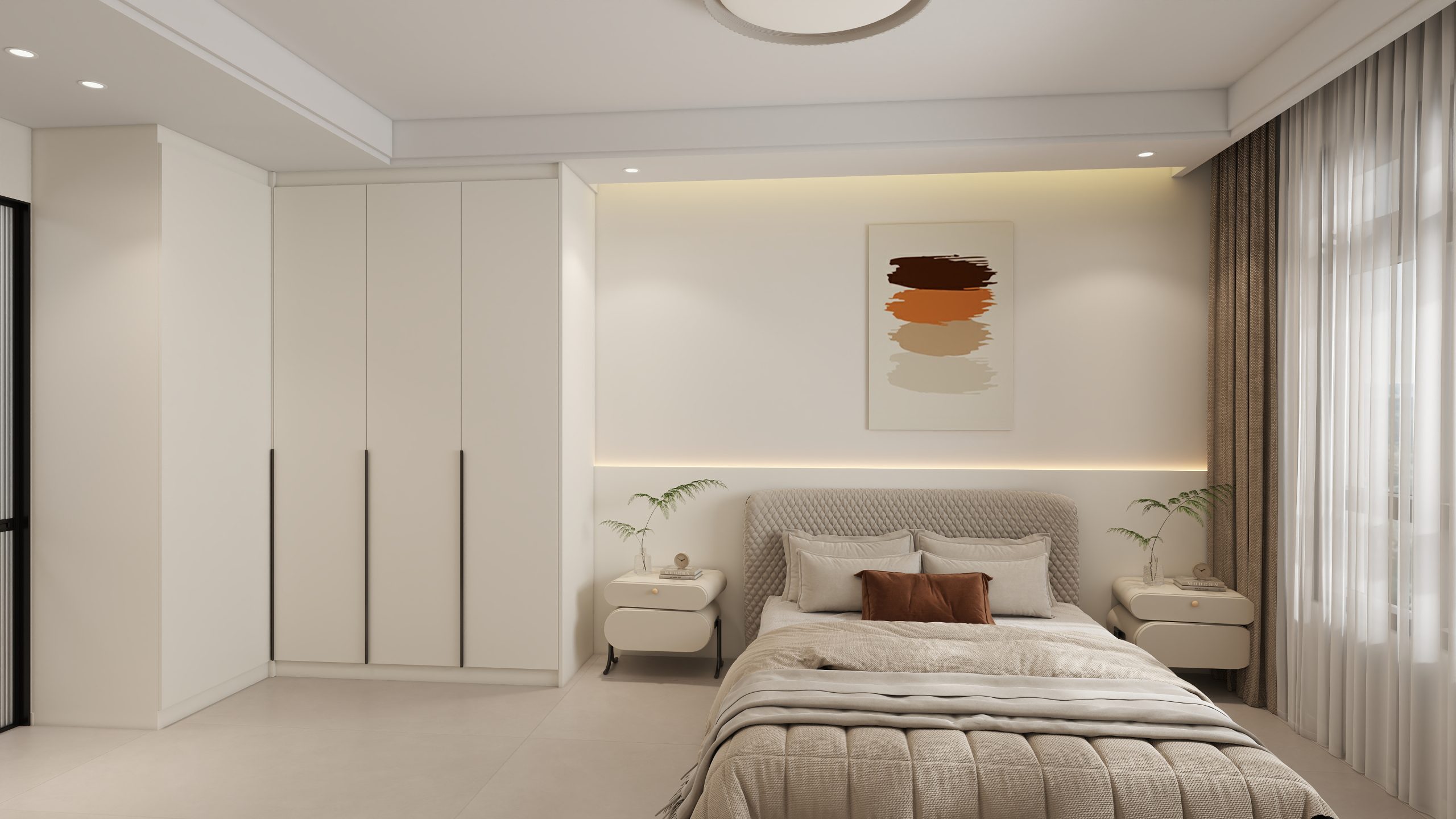 Master Bedroom Headboard with LED Strip