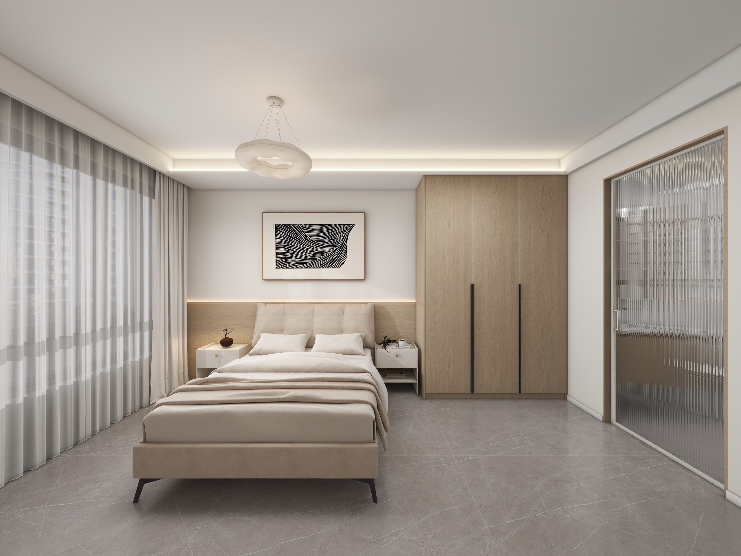 Master Bedroom Headboard with LED Strip