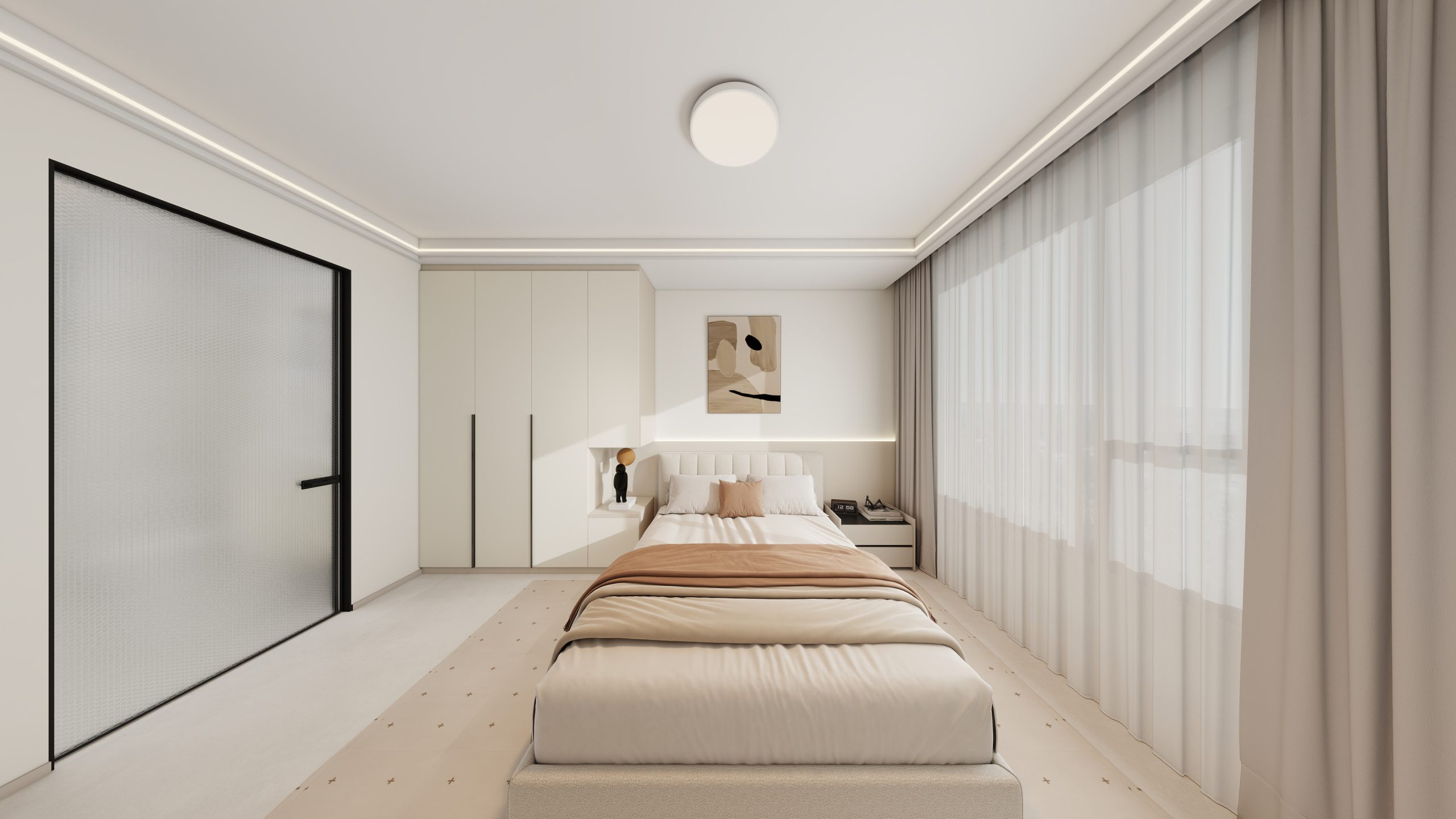 Master Bedroom Headboard with LED Strip