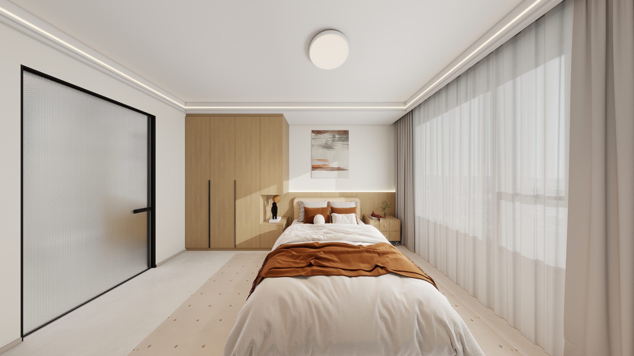 Master Bedroom Headboard with LED Strip