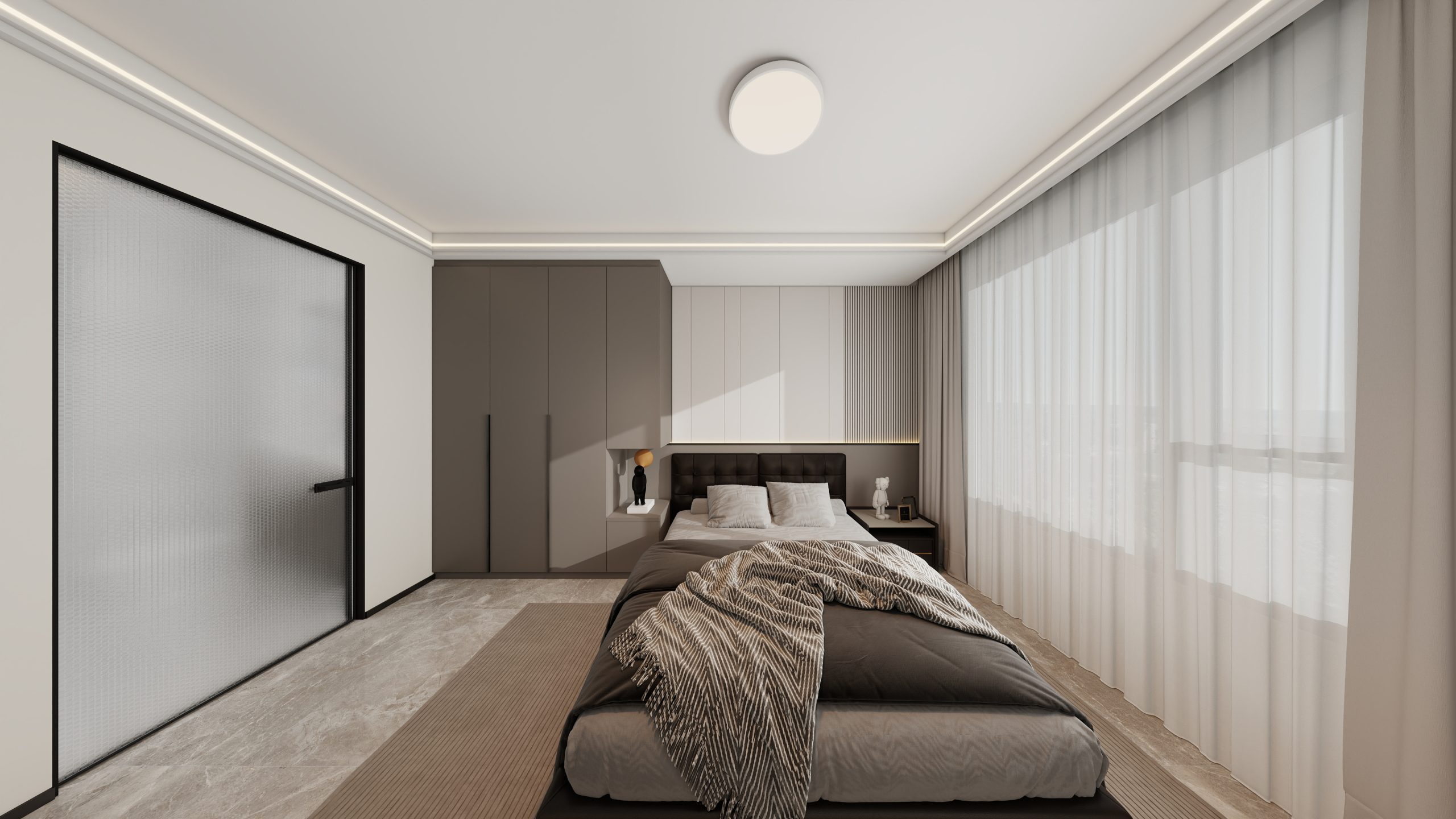 Master Bedroom Bedhead with LED Strip & Feature Wall