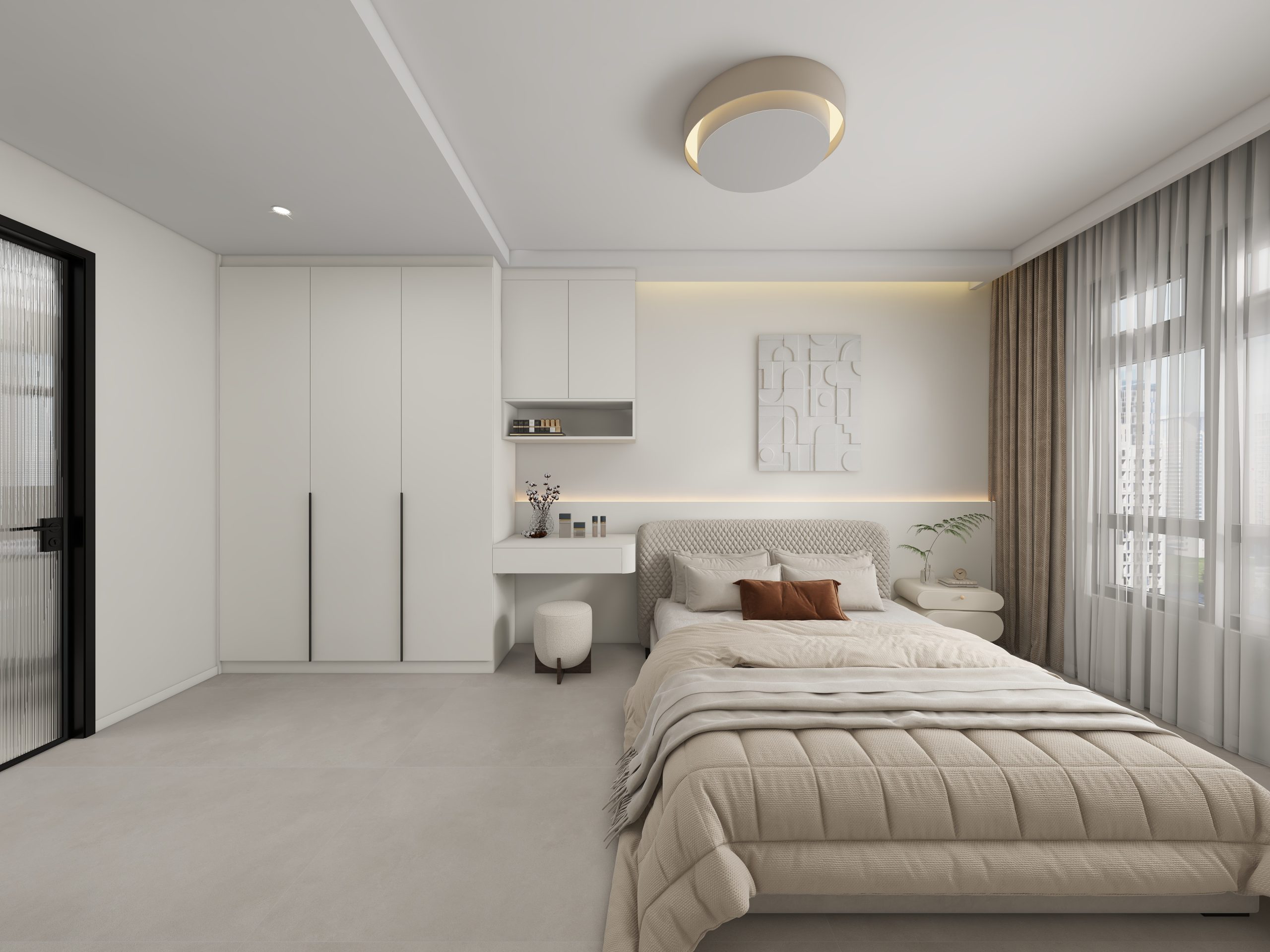 Master Bedroom Headboard with LED Strip