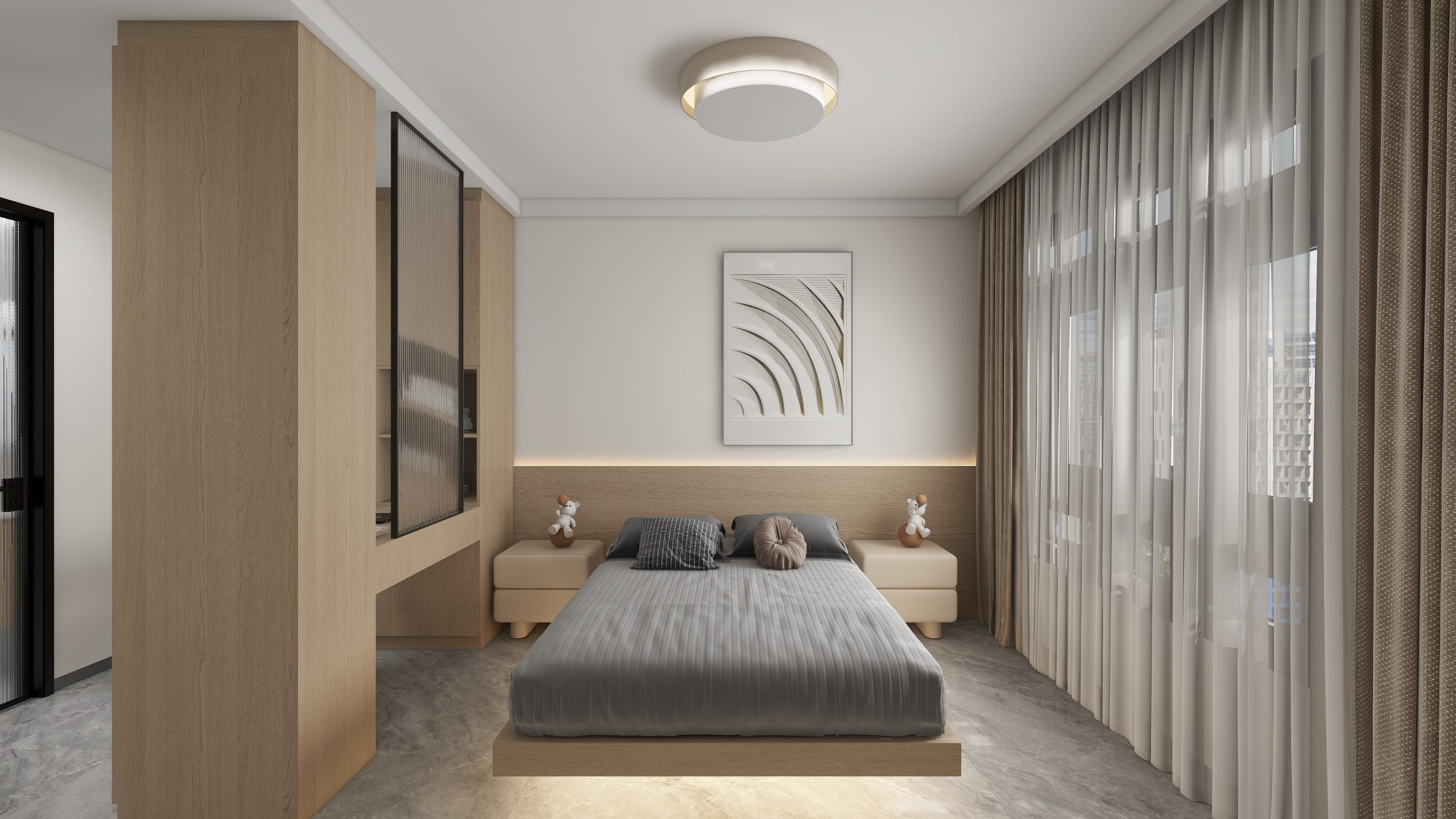 Master Bedroom Headboard with LED Strip
