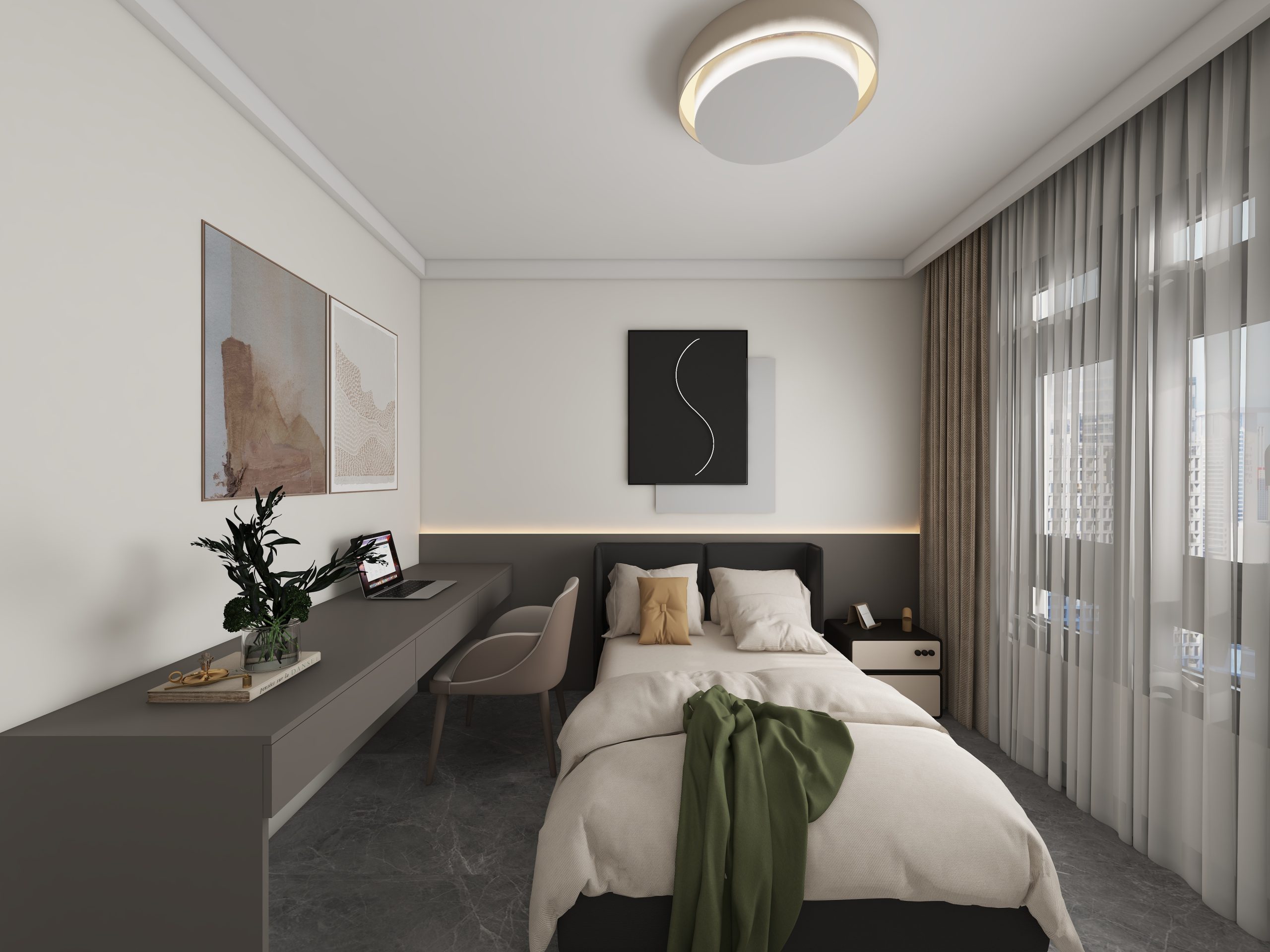 Master Bedroom Headboard with LED Strip