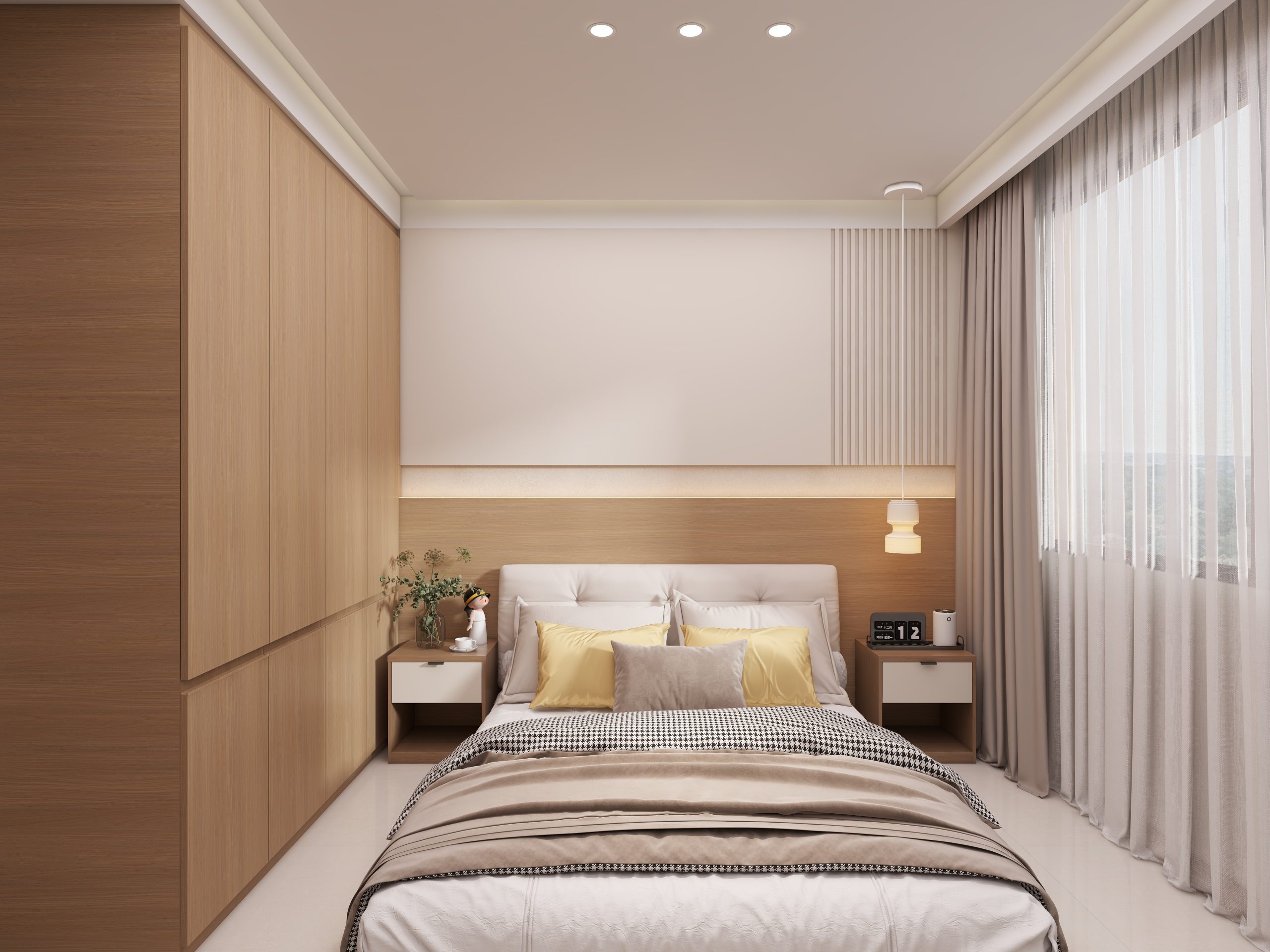 Master Bedroom Headboard with LED Strip