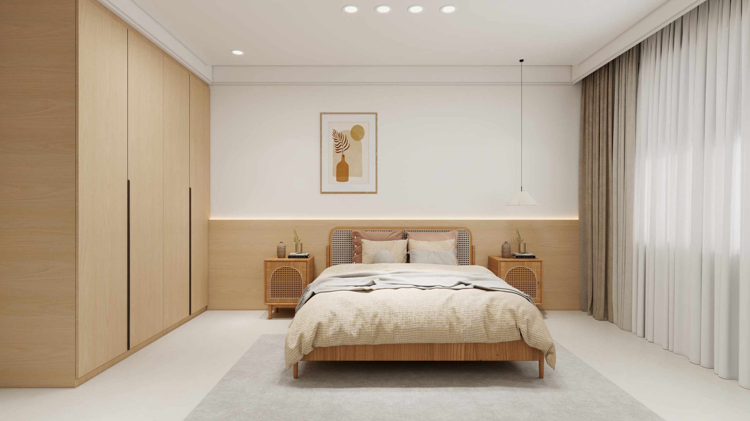 Master Bedroom Headboard with LED Strip