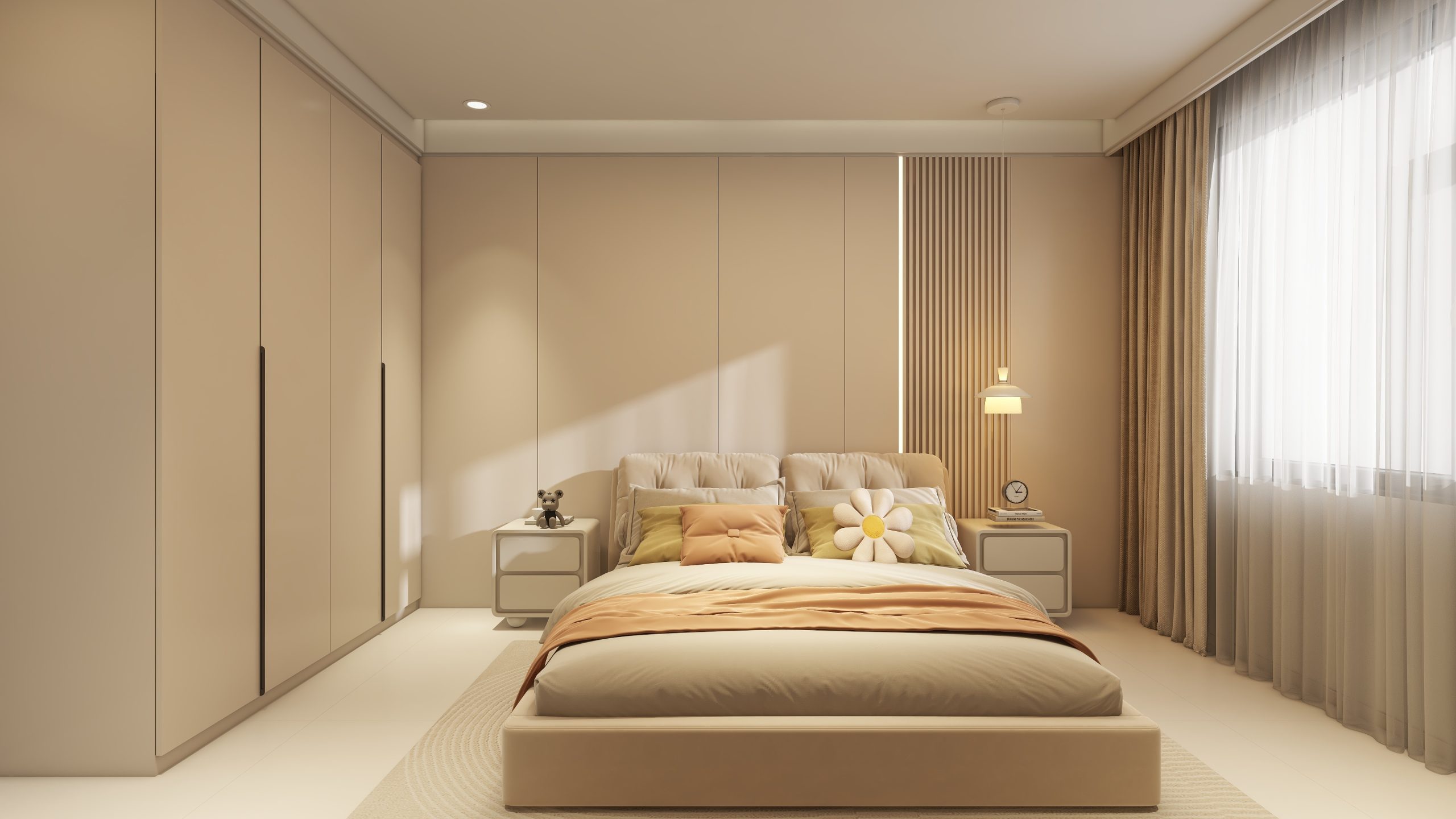 Master Bedroom Feature Wall with LED Strip