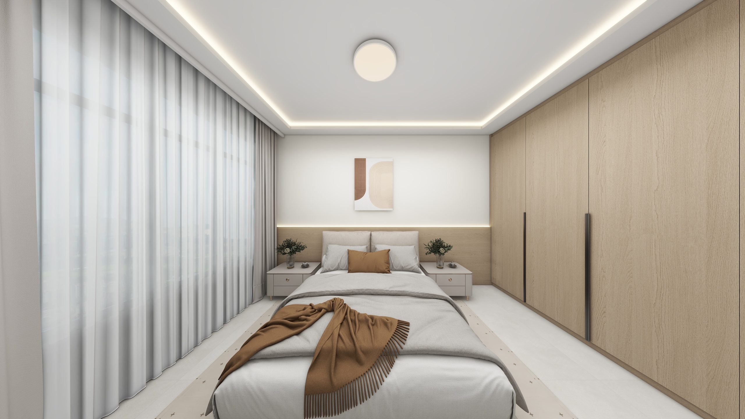 Master Bedroom Headboard with LED Strip