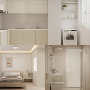 Jurong East Toh Guan Grove 2-Room Design A (Kitchen, Master Bedroom, and Bathroom Cabinets)
