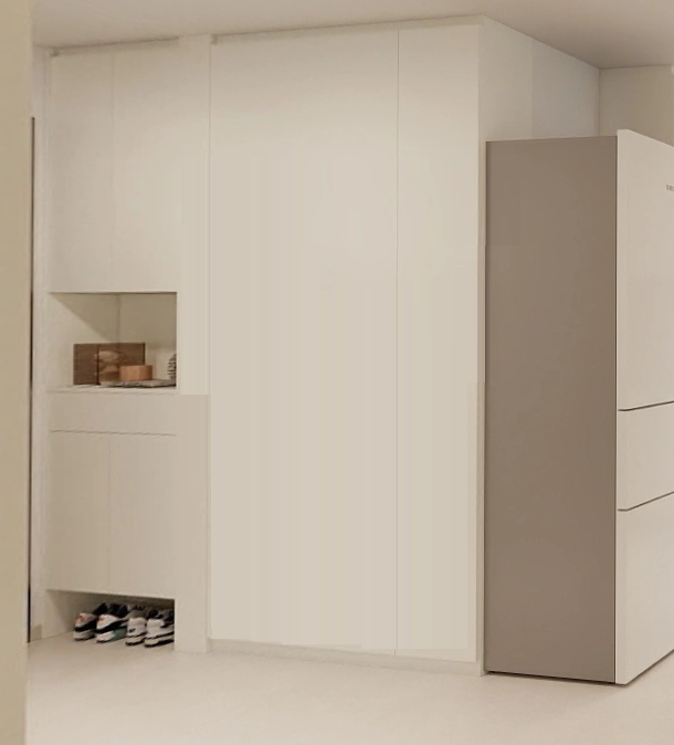 Foyer Full Height Shoes Cabinet and Bomb Shelter Door (6.5 feet)