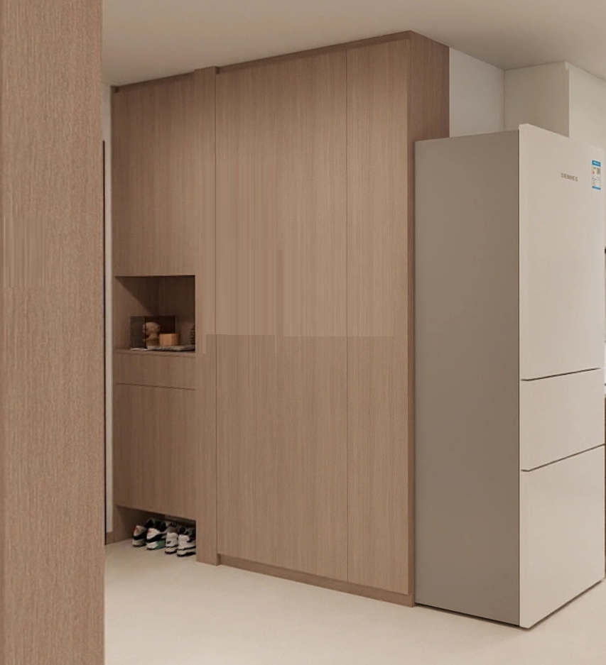 Foyer Full Height Shoes Cabinet and Bomb Shelter Door (6.5 feet)