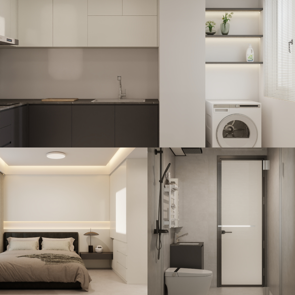 Jurong East Toh Guan Grove 2-Room Design C (Kitchen, Master Bedroom, and Bathroom Cabinets)