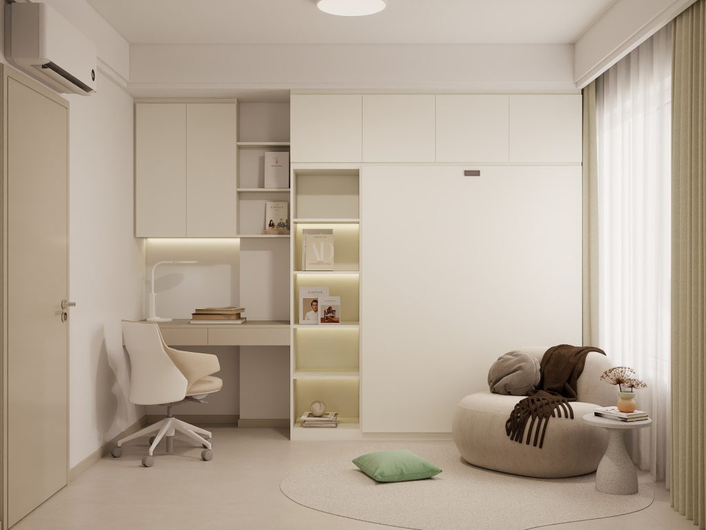 Bedroom 2 Space Saving Beds with Casement Wardrobe (10.5 feet)