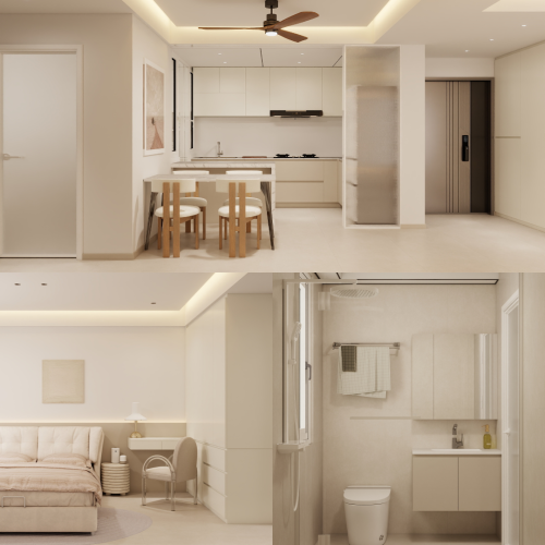 Jurong East Toh Guan Grove 4-Room Design A (Kitchen, Master Bedroom, and Bathroom Cabinets)