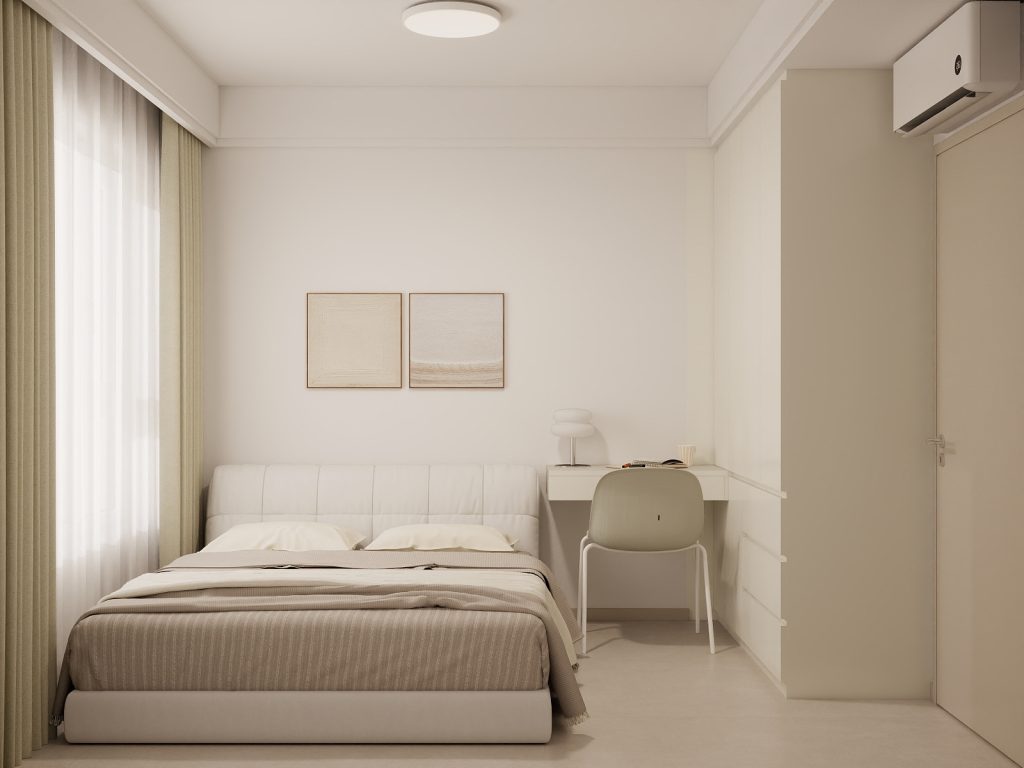 Bedroom 1 Casement Wardrobe with Study Table (8 feet)