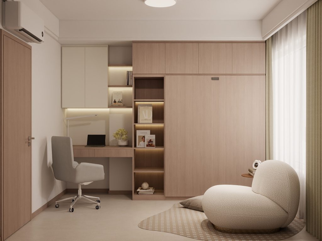 Bedroom 2 Space Saving Beds with Casement Wardrobe (9.5 feet)