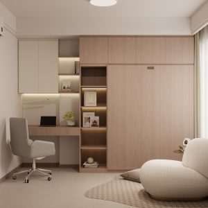 Bedroom 2 Space Saving Beds with Casement Wardrobe (9.5 feet)